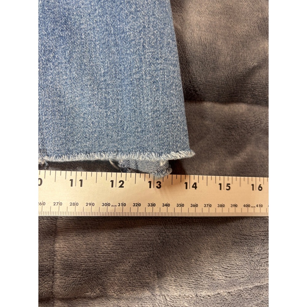 Venus Patchwork Bell Bottom Flare Jeans Blue Lace Up High Rise Womens Size 4 - Picture 12 of 14